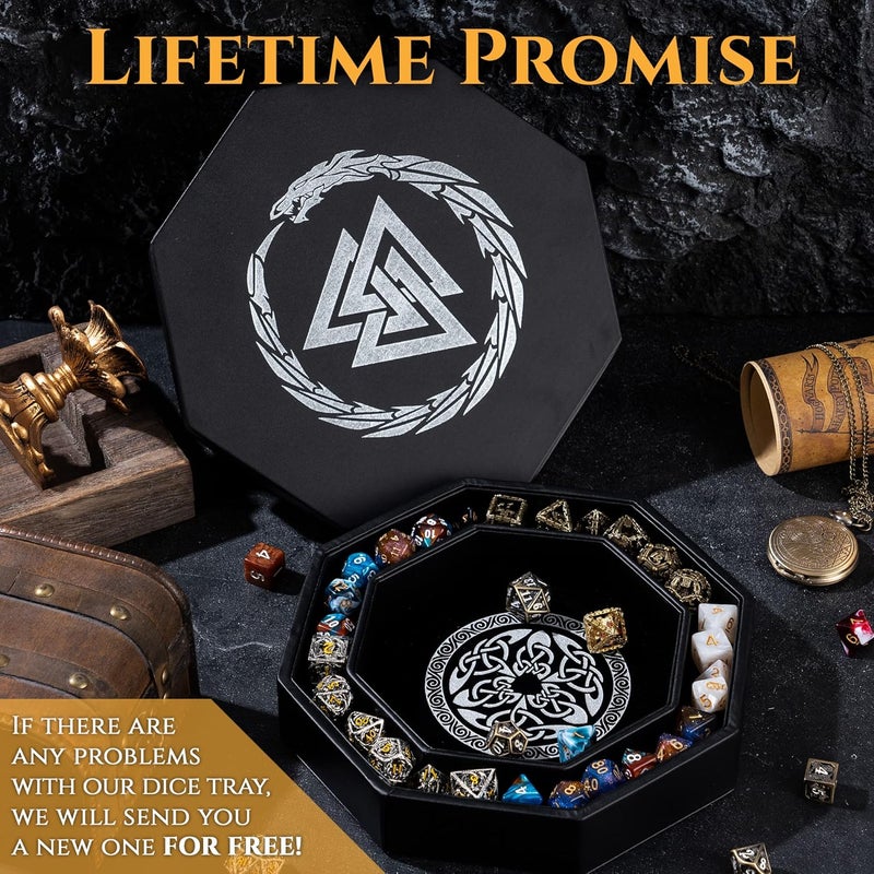 Soar Forge Dice Tray for DND and RPG - Beautiful Valknut and Dragon 9 Inch Rolling Tray Compatible with Dungeons and Dragons and Tabletop RPGs - Box Storage to Protect Dice - Image 5